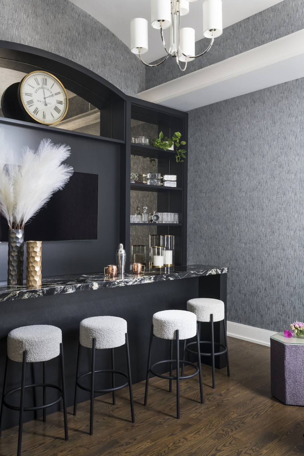 home-bar-marble-countertop-barstools-blank-shelves